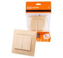 Выключатель 2-х кл. 10А сосна "Лама"  SQ1815-0302  TDM