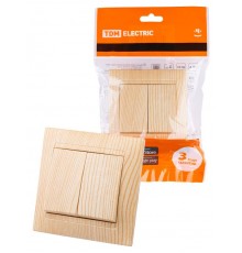 Выключатель 2-х кл. 10А сосна "Лама"  SQ1815-0302  TDM