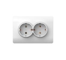 Розетка с/з со шторками двойная, 16А, белый(NEW3-E)  431541  CHINT