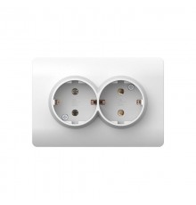 Розетка с/з со шторками двойная, 16А, белый(NEW3-E)  431541  CHINT