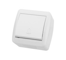 Кнопка звонковая открытой установки IP44 6А белая "Селигер"   SQ1818-0016  TDM