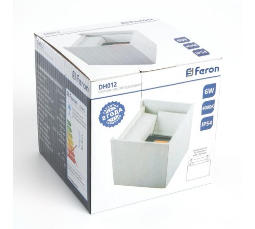 Светильник уличный светодиодный DH012, 2*3W, 450Lm, 4000K, белый  11871  Feron