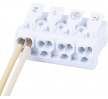 Клемма монтажная STEKKER, LD294-4004 для подключения фазных проводников, 4 контактные группы (3 ввода, 3 вывода на полюс) 32735