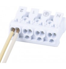 Клемма монтажная STEKKER, LD294-4004 для подключения фазных проводников, 4 контактные группы (3 ввода, 3 вывода на полюс) 32735