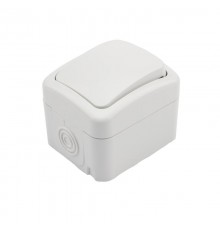 Переключатель проходной Mini OG IP54, о/у, белый  KR-78-0603  Kranz