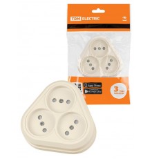 Розетка треугольная 2П открытой установки IP20 10А с защитными шторками сл. кость "Ладога"  SQ1801-0237  TDM