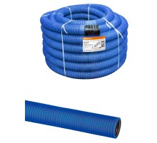 Труба гофрированная двустенная ПНД d 63 с зондом (50 м/уп.) синяя  SQ0413-6063  TDM