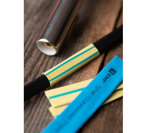 Термоусаживаемая трубка ТУТ нг 12/6 жел-зел EKF PROxima  tut-12-yg  EKF