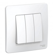 Blanca Белый С/У Выключатель 3-клавишный, 10А, 250B  BLNVS100501  SE