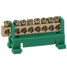 Шина PE "Земля" в изоляторе типа стойка ШНИ 6х9-8-Д-Зеленый (5/200/7200) NO-222-79-1  Б0044128  ЭРА