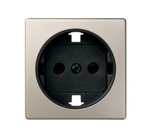 Simon 82 Накладка на розетку двухполюсную с заземляющим контактом, с защитными шторками, S82, S82N, шампань-г  82041-34  Simon