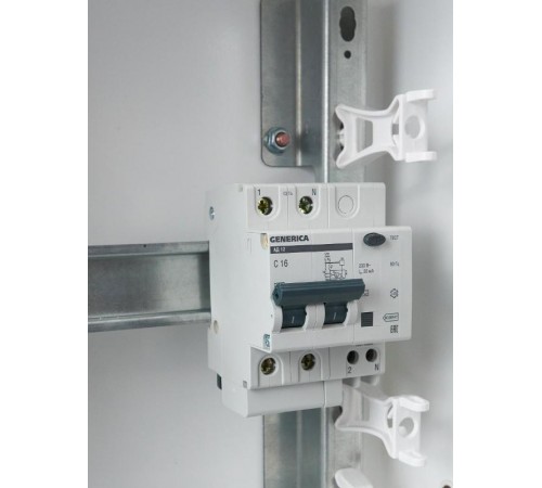 Выключатель автоматический дифференциального тока АД12 2п 16А C 16А тип AC (3,4 мод)  MAD15-2-016-C-030  GENERICA