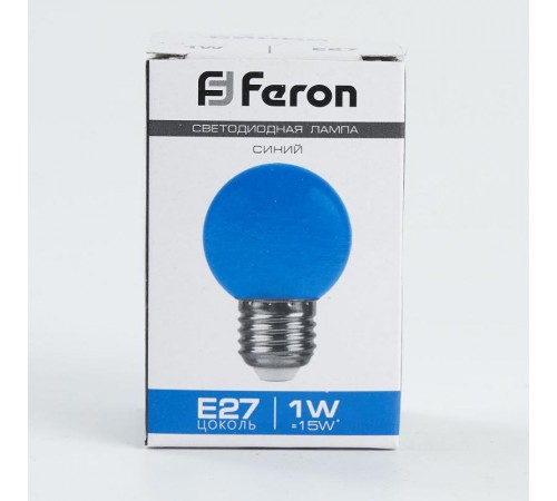 Лампа светодиодная для белт лайта LB-37 (1W) 230V E27 синий G45  25118  FERON