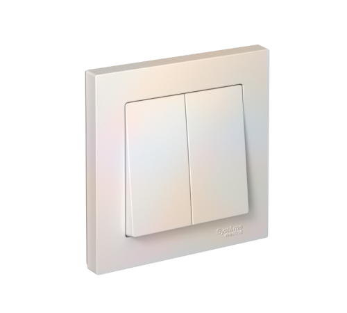 AtlasDesign Жемчуг Выключатель 2-клавишный сх.5, 10АХ, (в сборе с рамкой)  ATN000452  SE