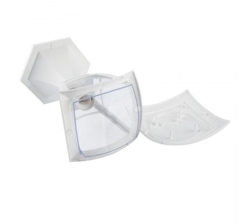 Светильник садово-парковый 4-гранный белый напольный 29см E27 IP44(У1) НТУ 07-40-001 "Валенсия" (8/3  Б0051199  ЭРА