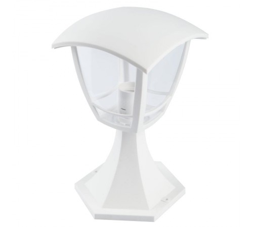 Светильник садово-парковый 4-гранный белый напольный 29см E27 IP44(У1) НТУ 07-40-001 "Валенсия" (8/3  Б0051199  ЭРА