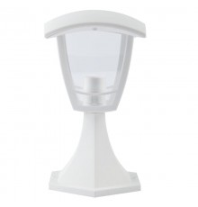 Светильник садово-парковый 4-гранный белый напольный 29см E27 IP44(У1) НТУ 07-40-001 "Валенсия" (8/3  Б0051199  ЭРА