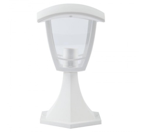 Светильник садово-парковый 4-гранный белый напольный 29см E27 IP44(У1) НТУ 07-40-001 "Валенсия" (8/3  Б0051199  ЭРА