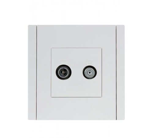 FORTE&PIANO Розетка двойная TV+SAT FP238 белый  FP-AF20-O-K01  IEK