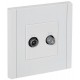 FORTE&PIANO Розетка двойная TV+SAT FP238 белый  FP-AF20-O-K01  IEK