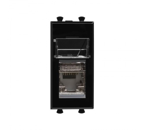 Компьютерная розетка "Черный квадрат" "Avanti" RJ-45 модульная,кат. 5е экран , 1 мод  4402361  DKC