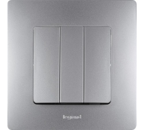 Etika Алюминий Выключатель 3-клавишный, 10А, автозажимные клеммы  672413  Legrand