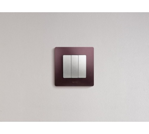 Etika Алюминий Выключатель 3-клавишный, 10А, автозажимные клеммы  672413  Legrand