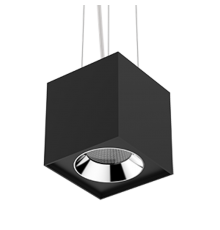 Светильник светодиодный DL-02 Cube подвесной 150х160 мм 36Вт 4000K 35° RAL9010 черный муар  V1-R0-90360-30000-2003640  VARTON