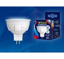 Лампа светодиодная LED-JCDR 6W/NW/GU5.3/FR PLP01WH LED. "JCDR", матовая. серия Яркая, пр-во Россия, 4000K  UL-00002422  Uniel