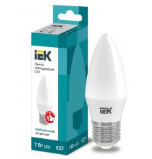 Лампа светодиодная LED 7Вт Е27 220В 4000К C35 свеча  LLE-C35-7-230-40-E27  IEK
