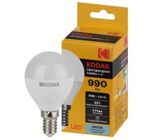 Лампа светодиодная P45-11W-840-E14 11Вт шар нейтральный белый свет  Б0057618  Kodak