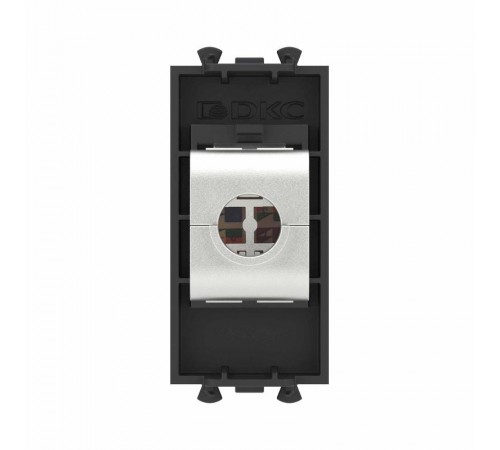 Компьютерная розетка RJ-45 без шторки модульная, кат.6 экранированная, "Avanti", "Черный матовый", 1 модуль  4412791  DKC