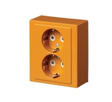 Розетка Double Shuko 16А 230В накладная Impressivo, оранжевая R2000  402EA-03   2TKA00002967  ABB