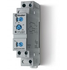 Модульный таймер 1-функциональный (SD); питание 24...240В АС/DC; 2NO 6A; ширина 17.5мм; регулировка времени 0.1с...20мин  808202400000PAS  Finder