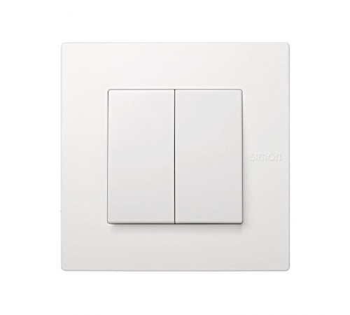 Simon 27 Клавиша (2шт) для выключателя двухклавишного (механизм S27), IP44, IK07, Scudo, белый  2705026-030  Simon