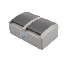 Блок горизонтальный 2 розетки (керамика) INDUSTRIAL IP54 с заземлением, о/у, серый  KR-78-0614  Kranz