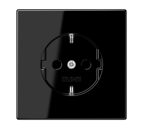 Штепсельная розетка SCHUKO 16А / 250В, пружинные зажимы; дюропласт; черный; LS990  LS1520SW  Jung