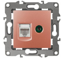 Розетка информационная+TV 12-3110-14 RJ45+TV,  медь  Б0027449  ЭРА