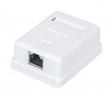 WR-WS-8P8C-C5E-SH-1 Розетка компьютерная RJ-45, кат., 5e, экран.,, одинарная, внешняя, Dual IDC, цвет белый  505217  WRLine