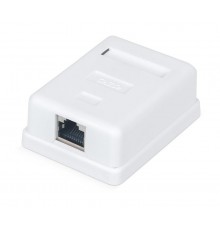 WR-WS-8P8C-C5E-SH-1 Розетка компьютерная RJ-45, кат., 5e, экран.,, одинарная, внешняя, Dual IDC, цвет белый  505217  WRLine