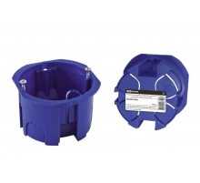 Коробка установочная 68х45 синяя, инд. штрихкод с саморезами  SQ1402-0902  TDM