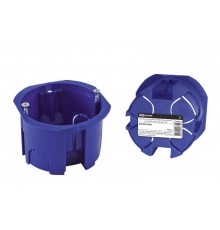Коробка установочная 68х45 синяя, инд. штрихкод с саморезами  SQ1402-0902  TDM