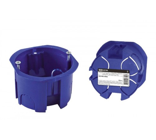 Коробка установочная 68х45 синяя, инд. штрихкод с саморезами  SQ1402-0902  TDM