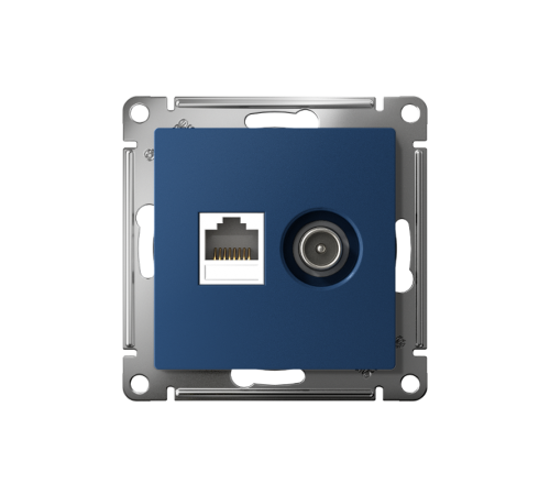 AtlasDesign Аквамарин Розетка 2-ая TV + компьютерная RJ45, кат. 5Е  ATN001189  SE