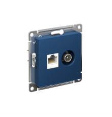 AtlasDesign Аквамарин Розетка 2-ая TV + компьютерная RJ45, кат. 5Е  ATN001189  SE