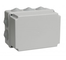 Коробка распределительная КМ41245 для о/п 190х140х120 мм IP44 (RAL7035, 10 гермовводов)  UKO10-190-140-120-K41-44  IEK