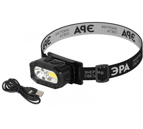 Фонарь налобный светодиодный  GA-814 аккумуляторный 5 Вт COB + 5 Вт LED 5 режимов сенсорное управление  Б0069577  ЭРА