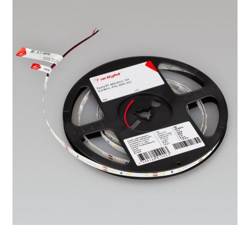 Лента светодиодная RT-A60-8mm 12V Day4000 (4.8 W/m, IP20, 2835, 5m) (arlight, Открытый)  011568(2)  Arlight
