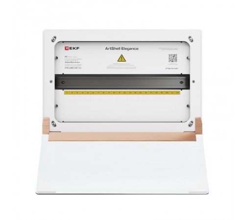 Корпус ArtShell Elegance встраиваемый силовой 22 модуля, белая дверь из закаленного стекла  artshell-e-22p-cw EKF