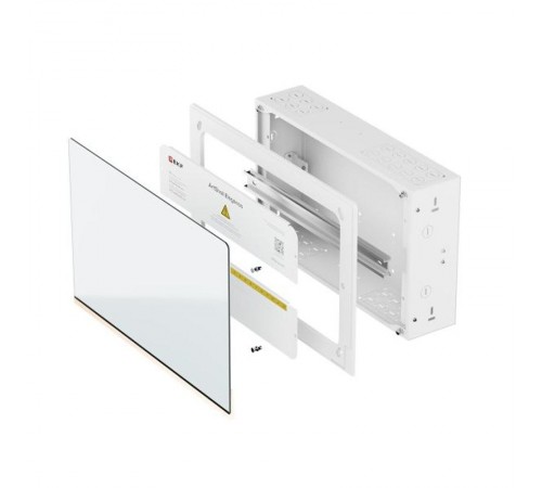 Корпус ArtShell Elegance встраиваемый силовой 22 модуля, белая дверь из закаленного стекла  artshell-e-22p-cw EKF